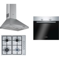 Bosch Eco 3lü Ankastre Set (Bosch HBN301E2T Fırın + Bosch PBP6C5B80L Inox Ocak + Bosch DWP64CC50T 60cm Davlumbaz)