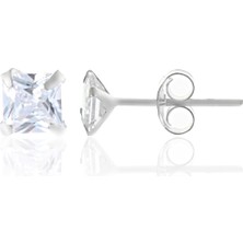 Azuris Silver Kare Kesim Tektaş Küpe A000223