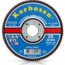 Karbosan Zr Flap Diskler Kum:80 180X22.23 Mm (10'Lu Kutu)
