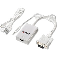 Qport Q-Vh VGA(M) To HDMI(F) Çevirici