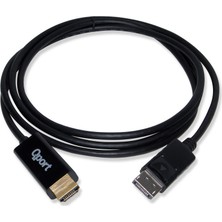 Qport Q-Dph Display Port(M) To HDMI(M) 1.8 Mt Kablo Dönüştürücü