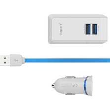 T&Smart Micro Usb Şarj Kablolu T&Smart 3İn1 Şarj Seti