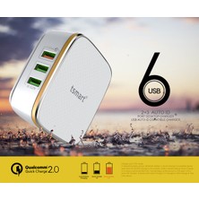T&Smart 6 Usb Çıkışlı Qualcomm Hızlı Şarj Cihazı