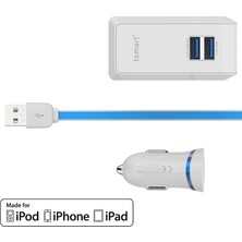 T&Smart Apple Lisans Şarj Kablolu T&Smart 3İn1 Şarj Seti