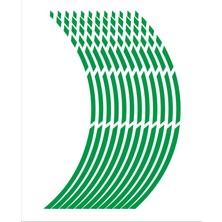 Stickermarket Yeşil Fosforlu Jant Şeridi Kesikli