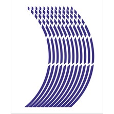 Stickermarket Mavi Fosforlu Jant Şeridi Kesikli