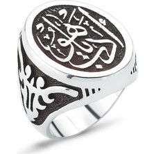 Gumush Edeb Ya Hu Yazılı Gümüş Erkek Yüzük