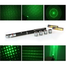 Yeşil Lazer Pointer 500 mW 15 Km Etkili (5 Başlıklı)