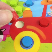 Momz Eğitici Ahşap Montessori Oyuncak Hayvanlar Puzzle Yapboz