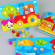 Momz Eğitici Ahşap Montessori Oyuncak Hayvanlar Puzzle Yapboz