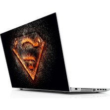 Sticker Master Superman Flame Logo 3D Laptop Sticker Oto Motor Pc Etiket