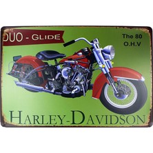 T-Bek Dekoratif Vintage Metal Pano Harley Motor 20X30