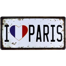 T-Bek Vintage Metal Plaka Paris 15X30