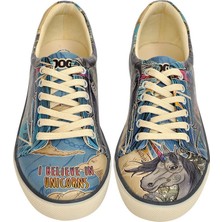 Kadın Vegan Deri Çok Renkli Sneakers - I Believe In Unicorns Tasarım