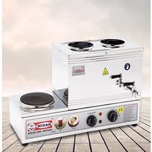 Mizan Çay Kazanı Pleytli Elektrikli Demlikli Kahveci