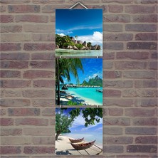 Cakasepetim Ahşap Tablo Huzur Ve Tatil Baskılı 14X14 Cm 3 Parça