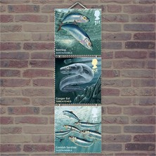 Cakasepetim Ahşap Tablo Deniz Altında Balık Afişleri Baskılı 14X14 Cm 3 Parça