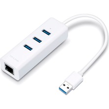 TP-LINK UE330, USB 3.0 3-Port Hub ve Gigabit Ethernet Adaptör