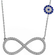 Takıhan 925 Ayar Gümüş Nazarlı Sonsuzluk Kolye Th1410