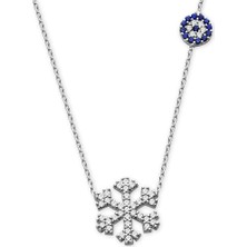 Takıhan 925 Ayar Gümüş Zirkon Taşlı Nazarlı Kartanesi Model Kolye Th1170