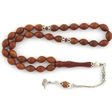 Takıhan 925 Ayar Gümüş Püsküllü Arpa Kesim Tuğra Motifli Sade Kuka Tesbih Th448