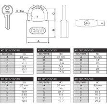 Kale 20 Mm Gri Asma Kilit Kd-001/10-120