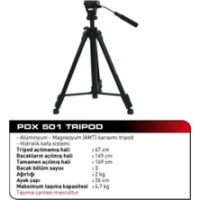 Prodigix Pro Plus 501 Hidrolik Kafa Profesyonel Video Tripod