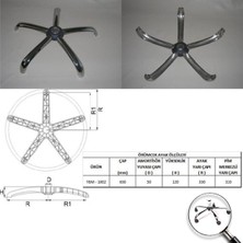 Depolife Krom Yıldız Ayak Ofis Koltuğu Yedek Parçası