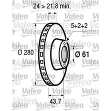 Valeo 186600 Ön Fren Aynası Lgn I-Safr Iı-Scenıc Iı-Espace Iıı 1.8 16V-2.0-2.2-2.5 20V-2.5-3.0(280X24X5Dlxhavalı)