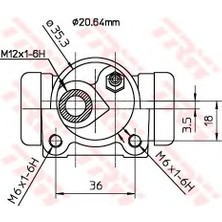 Trw Bwf166 Arka Teker Sılındırı Sol Xsara-Zx-C Elysee-P206-P206+(T3E)-P301-P306 Abssız-Zx (20,60Mm) Bosch Tıpı