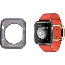 Alaca Apple Watch Uyumlu 38 Mm Kılıf Ultra İnce Silikon Tpu + Kırılmaz Cam