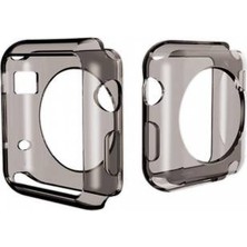 Alaca Apple Watch Uyumlu 38 Mm Kılıf Ultra İnce Silikon Tpu + Kırılmaz Cam