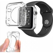 Alaca Apple Watch Uyumlu 38 Mm Kılıf Ultra İnce Silikon Tpu + Kırılmaz Cam