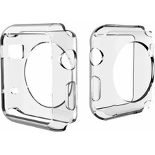 Alaca Apple Watch Uyumlu 38 Mm Kılıf Ultra İnce Silikon Tpu + Kırılmaz Cam