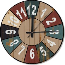 Cakasepetim Dart Desenli Ahşap Duvar Saati
