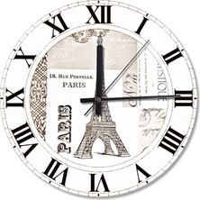 Cakasepetim Eyfel Kulesi Paris Mektup Ahşap Duvar Saati