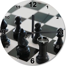 Cakasepetim Satranç Tahtası Ahşap Duvar Saati