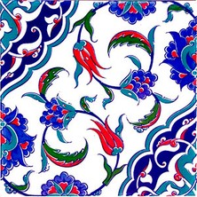Armada Çini 20x20 Cm Ac 44 Osmanlı İznik Desen Kütahya Çini Karo
