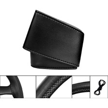 Oto Dikme Deri Direksiyon Kılıfı Siyah Direksiyon Çapı 37 ile 39 cm arası uyumlu