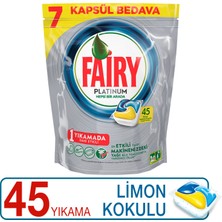 Fairy Platinum Bulaşık Makinesi Deterjanı Kapsülü Limon Kokulu 45 Yıkama