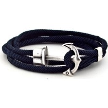 Solfera Lacivert Sarma Büyük Çapalı Erkek Bileklik Bx325