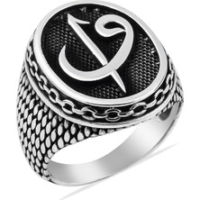 Takıhan Elif Vav Model Erkek Gümüş Yüzük