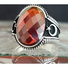 Takıhan 925 Ayar Gümüş Zirkon Taşlı Ay Yıldız Detaylı Erkek Yüzük