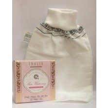 Aktarzane Kelebek Kese Lastikli İnce + Cilt Beyazlatma Sabunu Banyo Hamam Kesesi Spa Seti