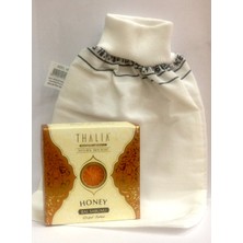 Aktarzane Kelebek Kese Lastikli İnce + Bal Sabunu Banyo Hamam Kesesi Spa Seti