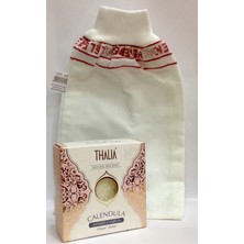 Aktarzane Kelebek Kese Lastikli Kalın + Aynısefa Sabunu Banyo Hamam Kesesi Spa Seti