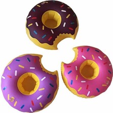 Mikamax Mor Donut Sevimli Bardak Yüzdürücü Flatör Yüzen Bardak Tutucu Danıt Cup Holder Flatör