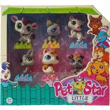 Littlest Pet Shop Neşeli Minişler 6'lı Miniş Ailesi Oyuncak Pet Star Little Minişler Beyazlı Grili Miniş Ailesi