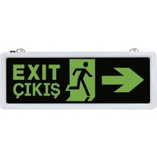 Global Led Işıklı Acil Exit Çıkış Çift Yönlü Yönlendirme Armatürü Levhası