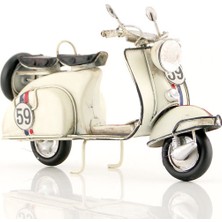 Mnk El Yapımı Eskitilmiş Metal Vintage Vespa Motorsiklet 2992Ss